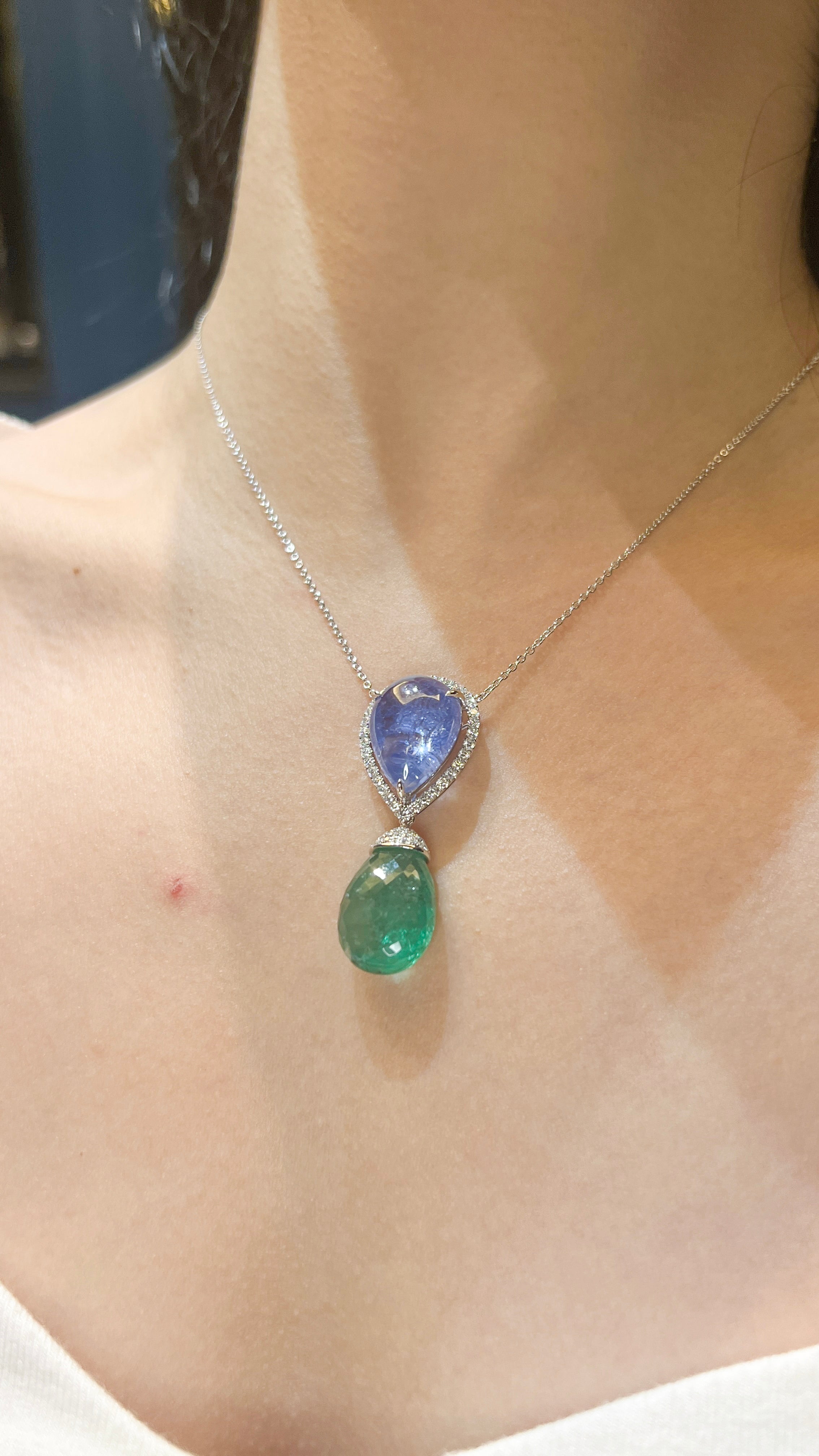 Emerald and Sapphire Pendant Emerald and Sapphire Pendant
