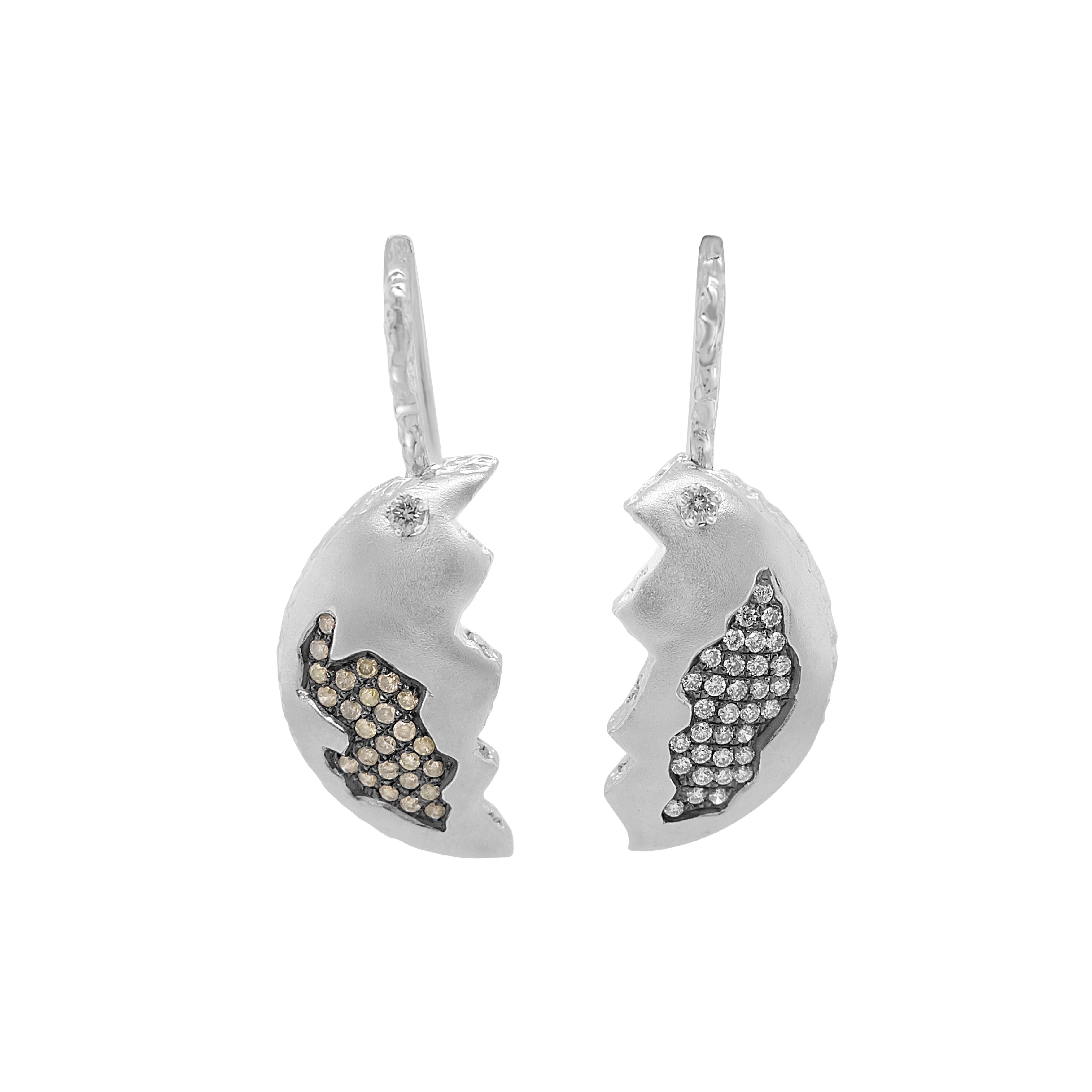 Fancy Color Diamond Teeth Earrings Fancy Color Diamond Teeth Earrings