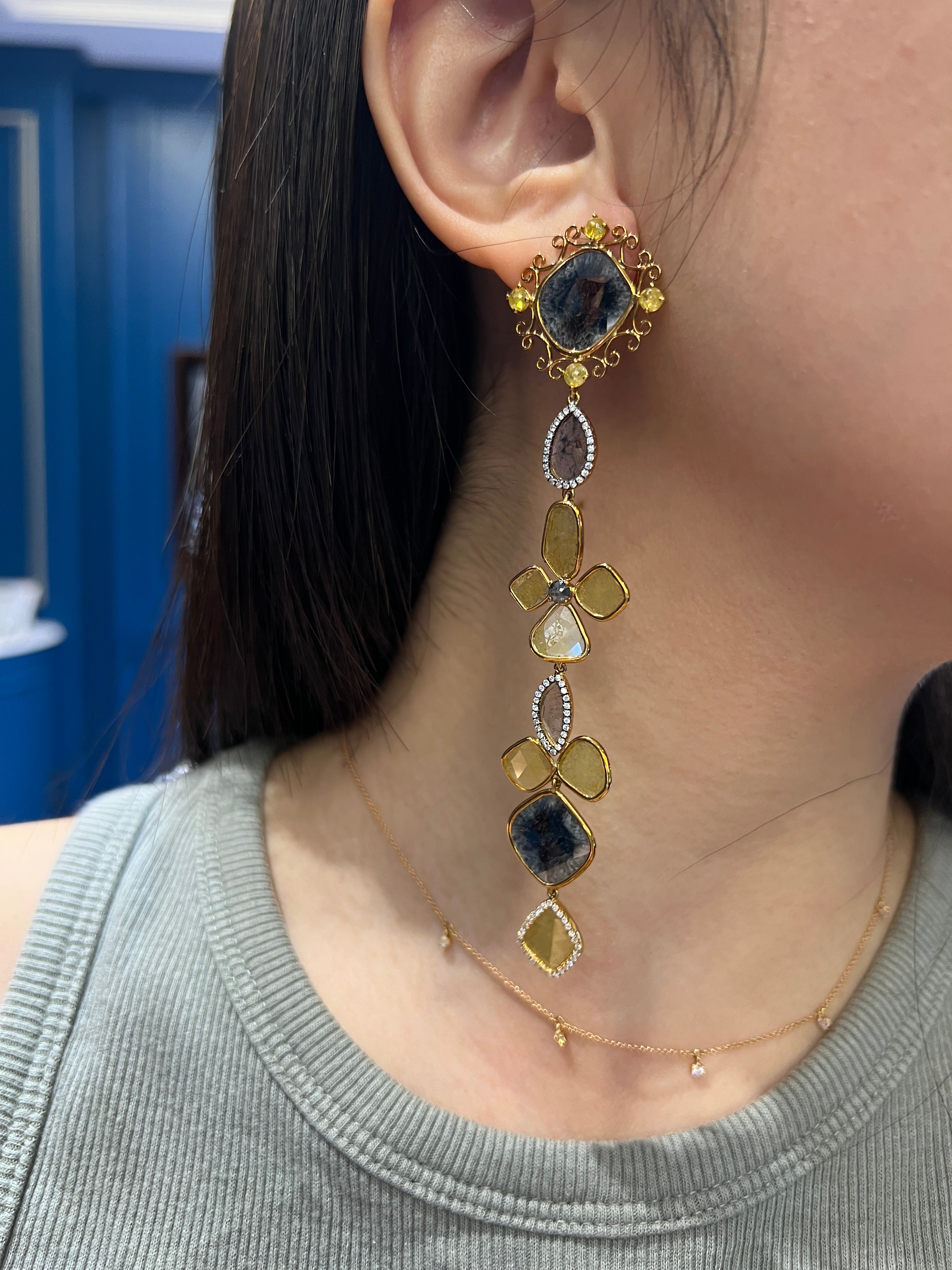 Slice Diamond Drop Earrings Slice Diamond Drop Earrings