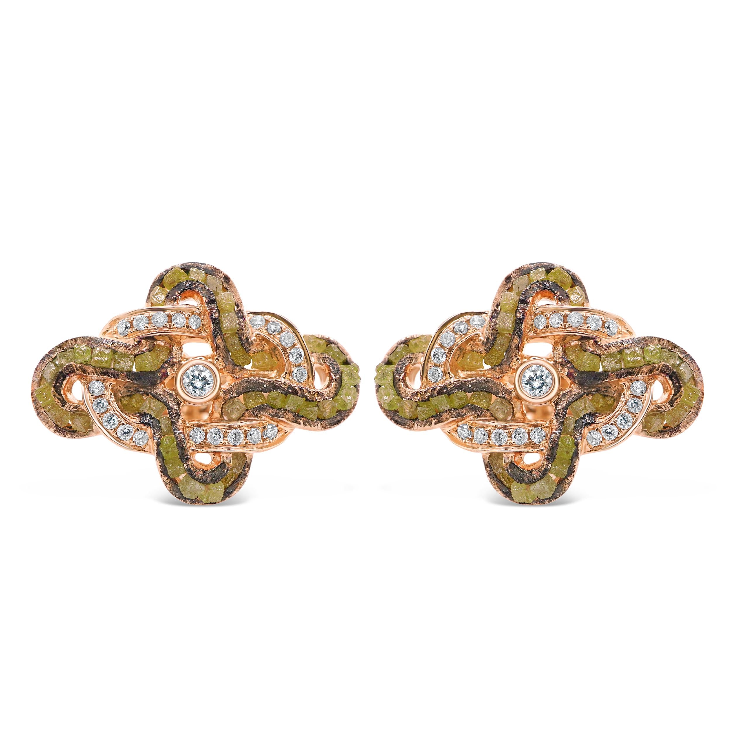 Raw Diamond Rose gold cufflinks (interwoven) Raw Diamond Rose gold cufflinks (interwoven)