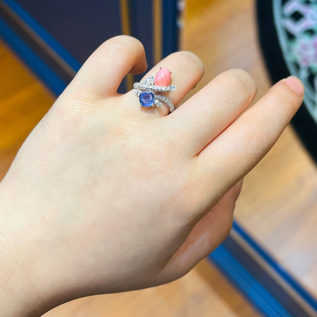 Sapphire & Conch Pearl Ring Sapphire & Conch Pearl Ring