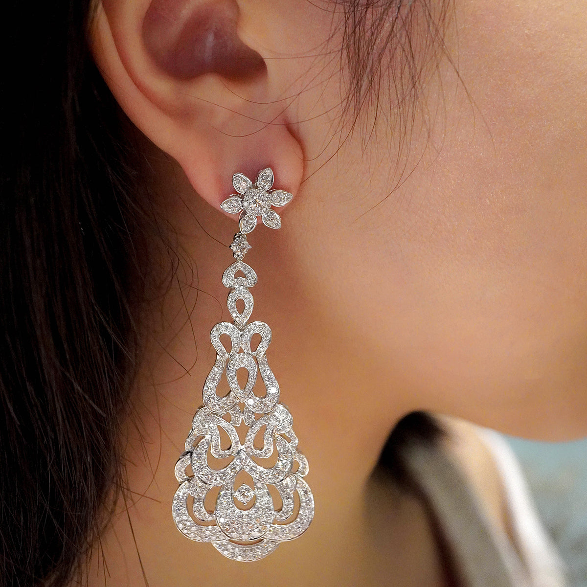 White Diamond Statement Earrings White Diamond Statement Earrings