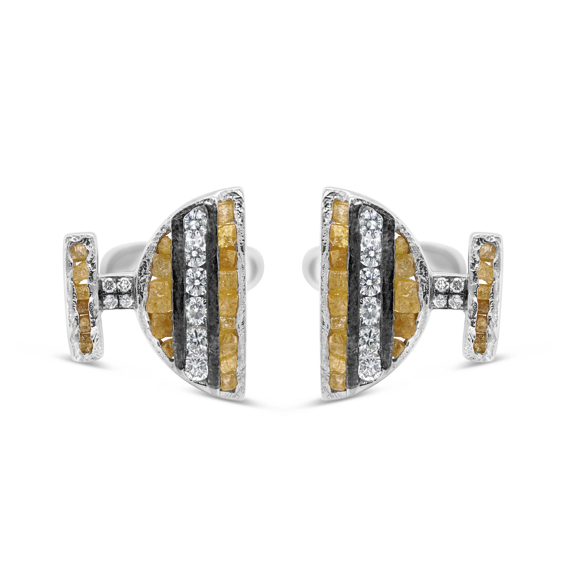 Raw Diamond Cufflinks (Half moon) Raw Diamond Cufflinks (Half moon)