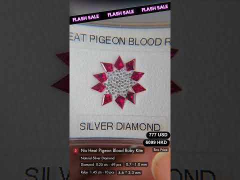 Pigeon Blood Ruby & Silver Diamond Deal (1.45, 0.25 cts)