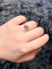 Shield Diamond Bezel Ring