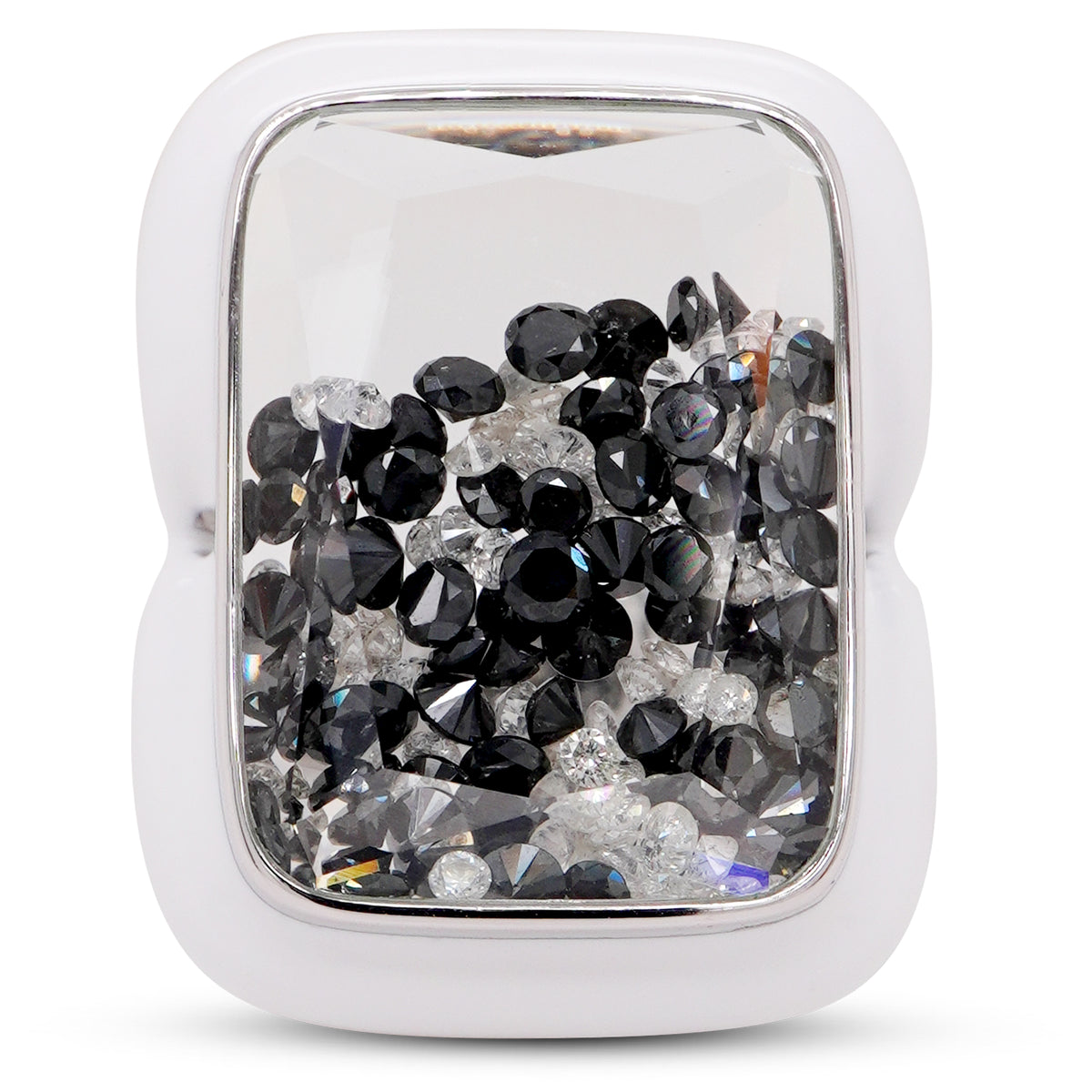 Yin & Yang Floating Diamond Ring