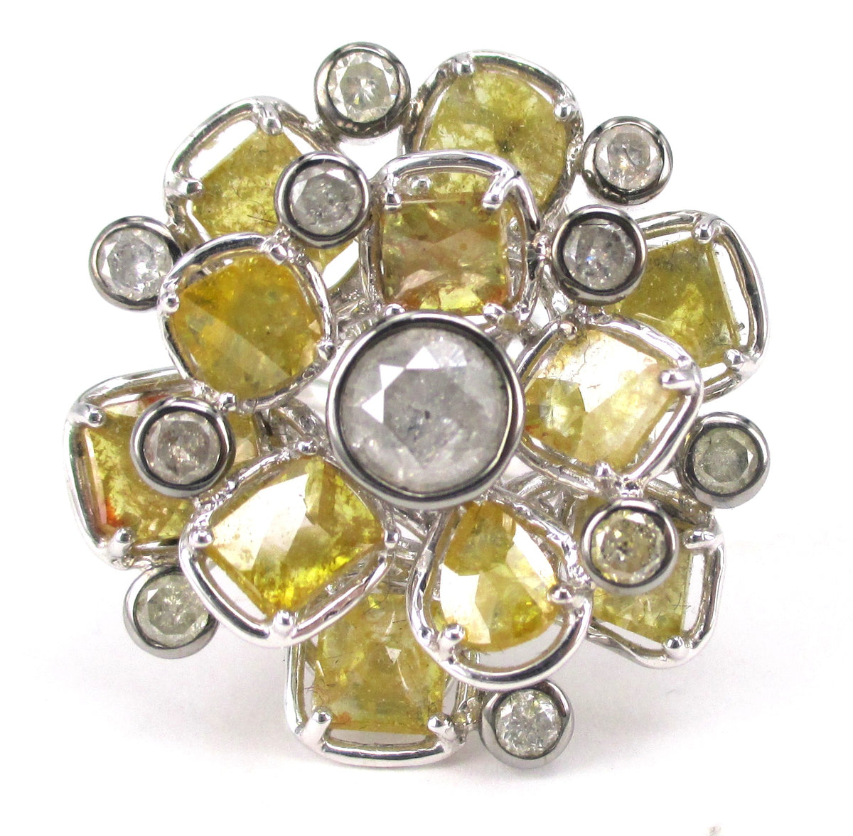 Slice Diamond Cluster Ring