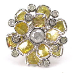 Slice Diamond Cluster Ring