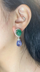 Sapphire & Emerald Briollette Earrings