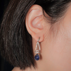 Blue Sapphire Drop Earrings