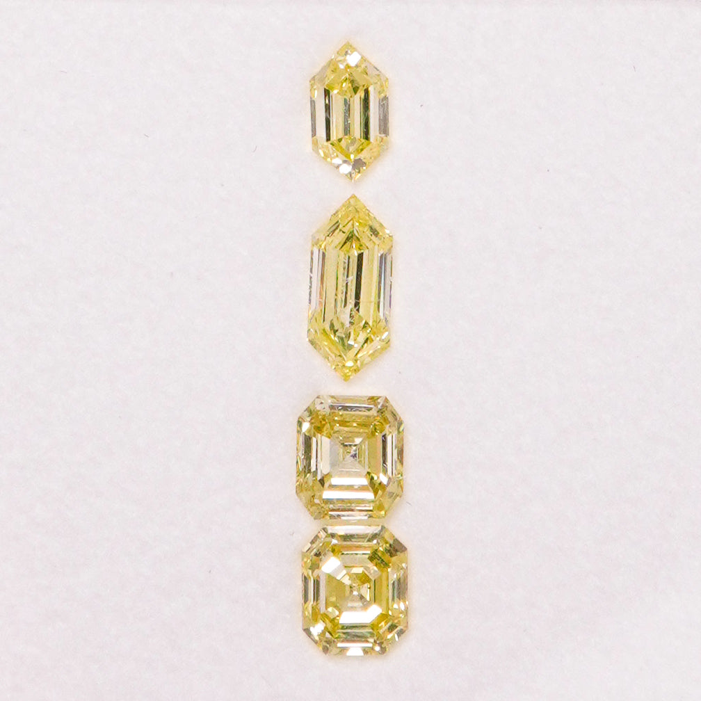 Natural Fancy Yellow Geometric diamond collection (0.86 Cts)