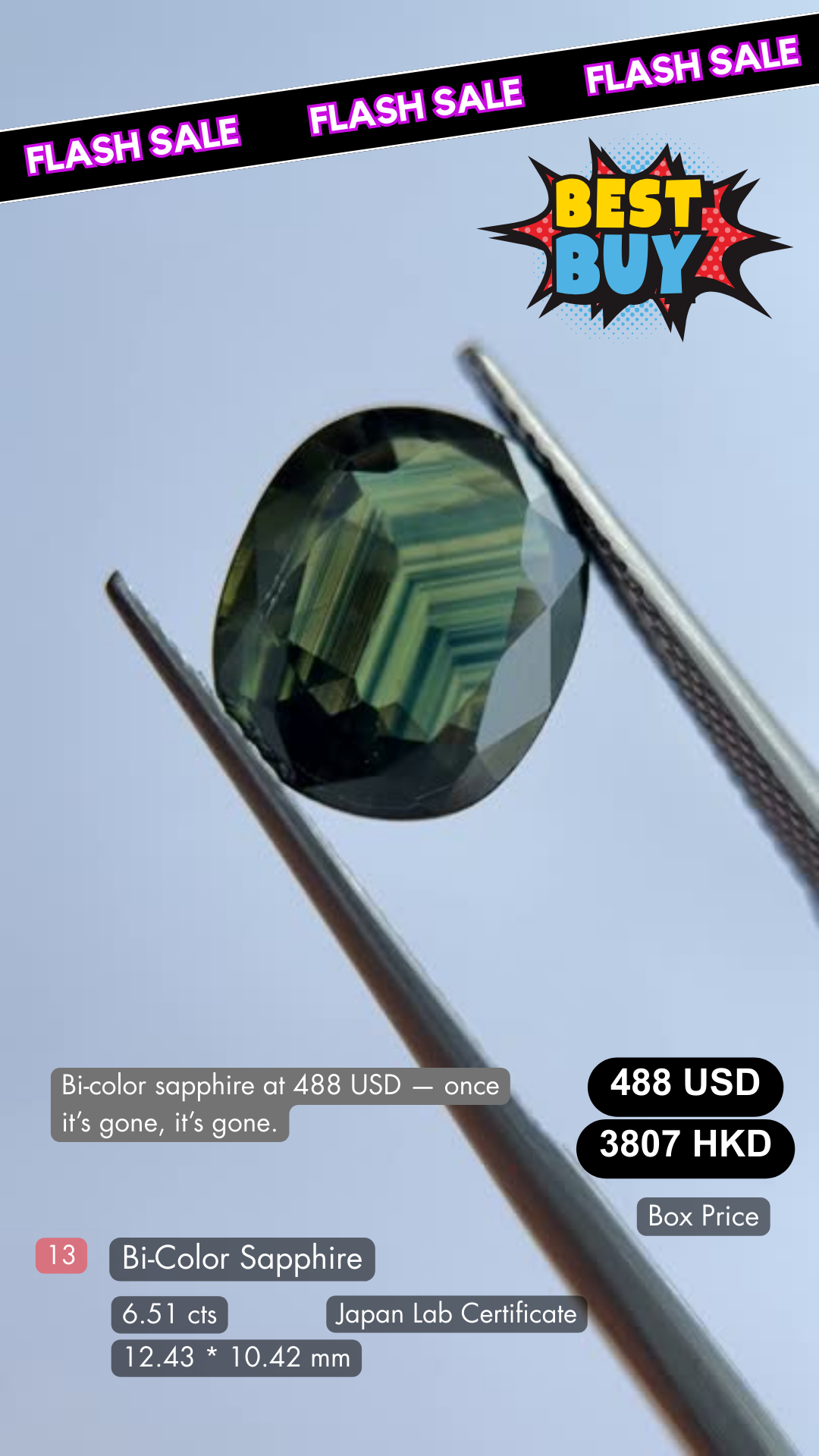 Bi Color Sapphire Deal (6.51 cts)