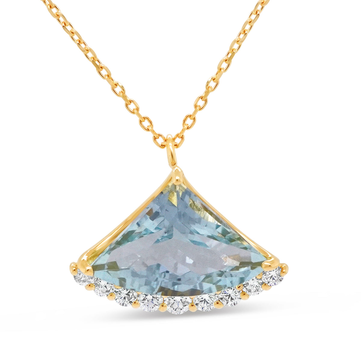 Trilliant Aquamarine Necklace