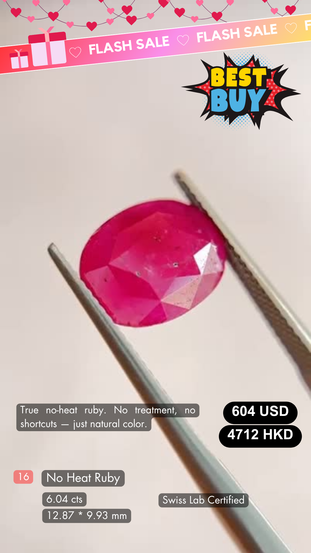 No Heat Ruby Deal (6.04 cts)
