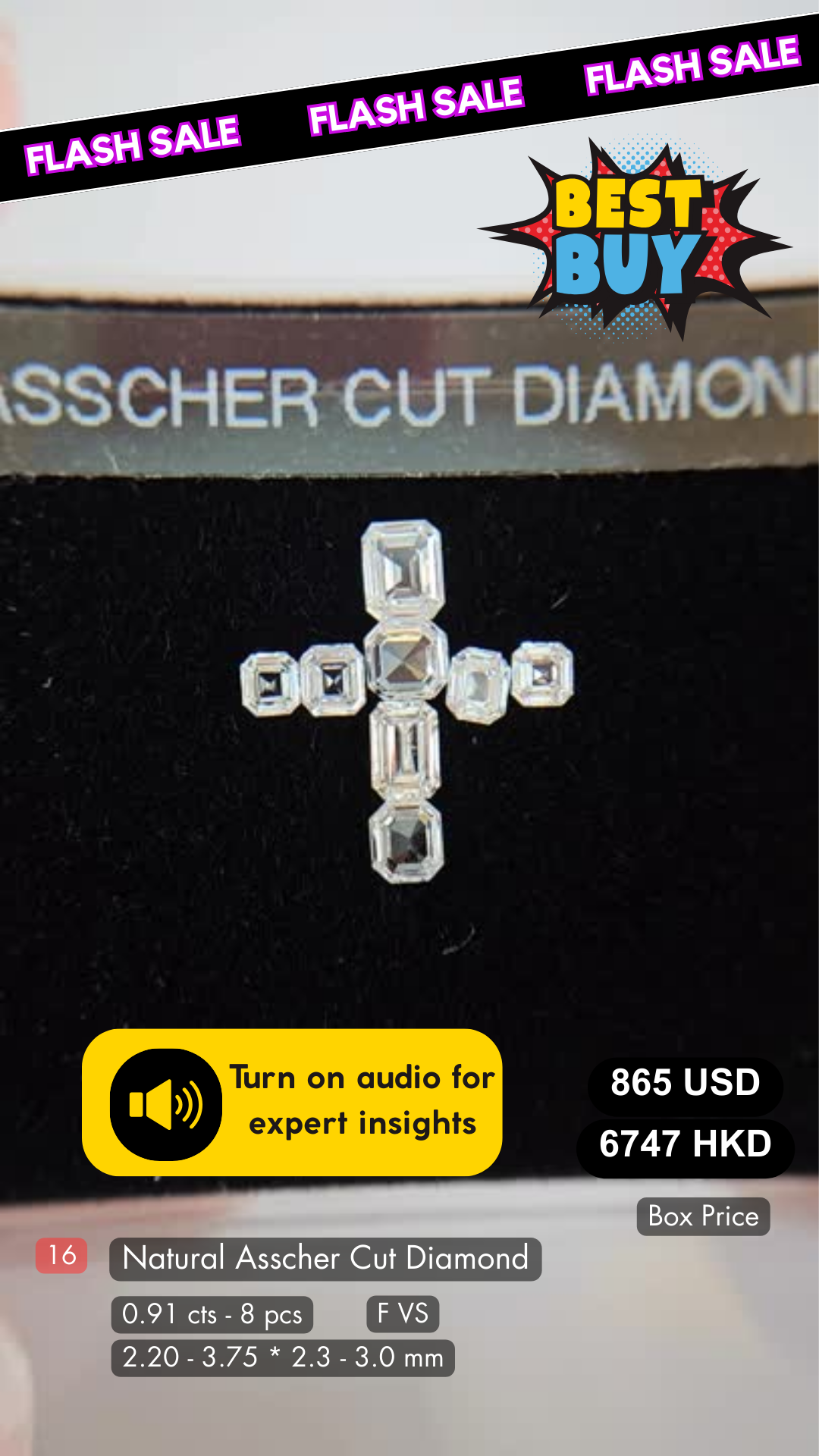 Natural Asscher Cut Diamond Deal (0.91 cts)