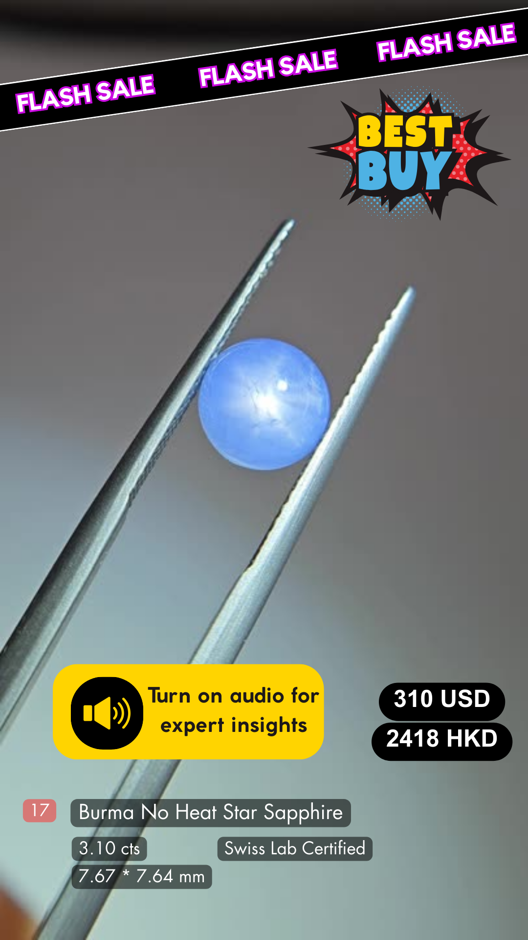 Burma Star Sapphire Deal (3.10 cts)