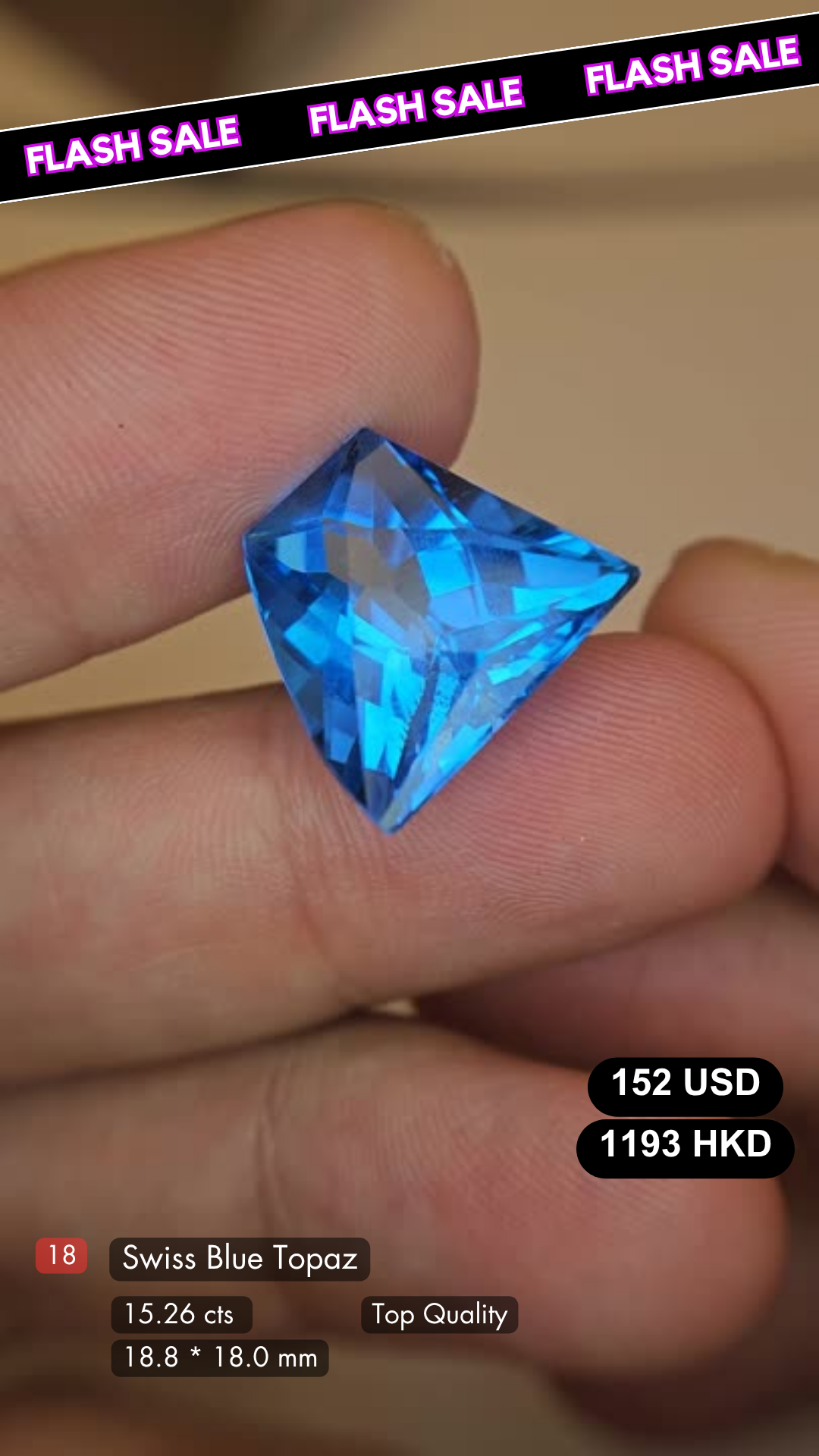 Swiss Blue Topaz Deal (15.26 cts)