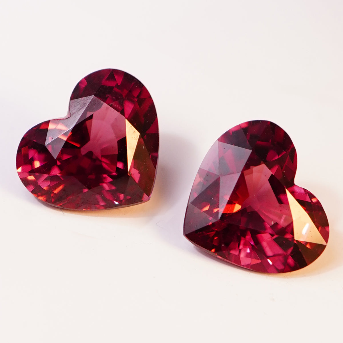 Natural Umbalite  Heart Garnets (2.13 cts , 2.24 cts)