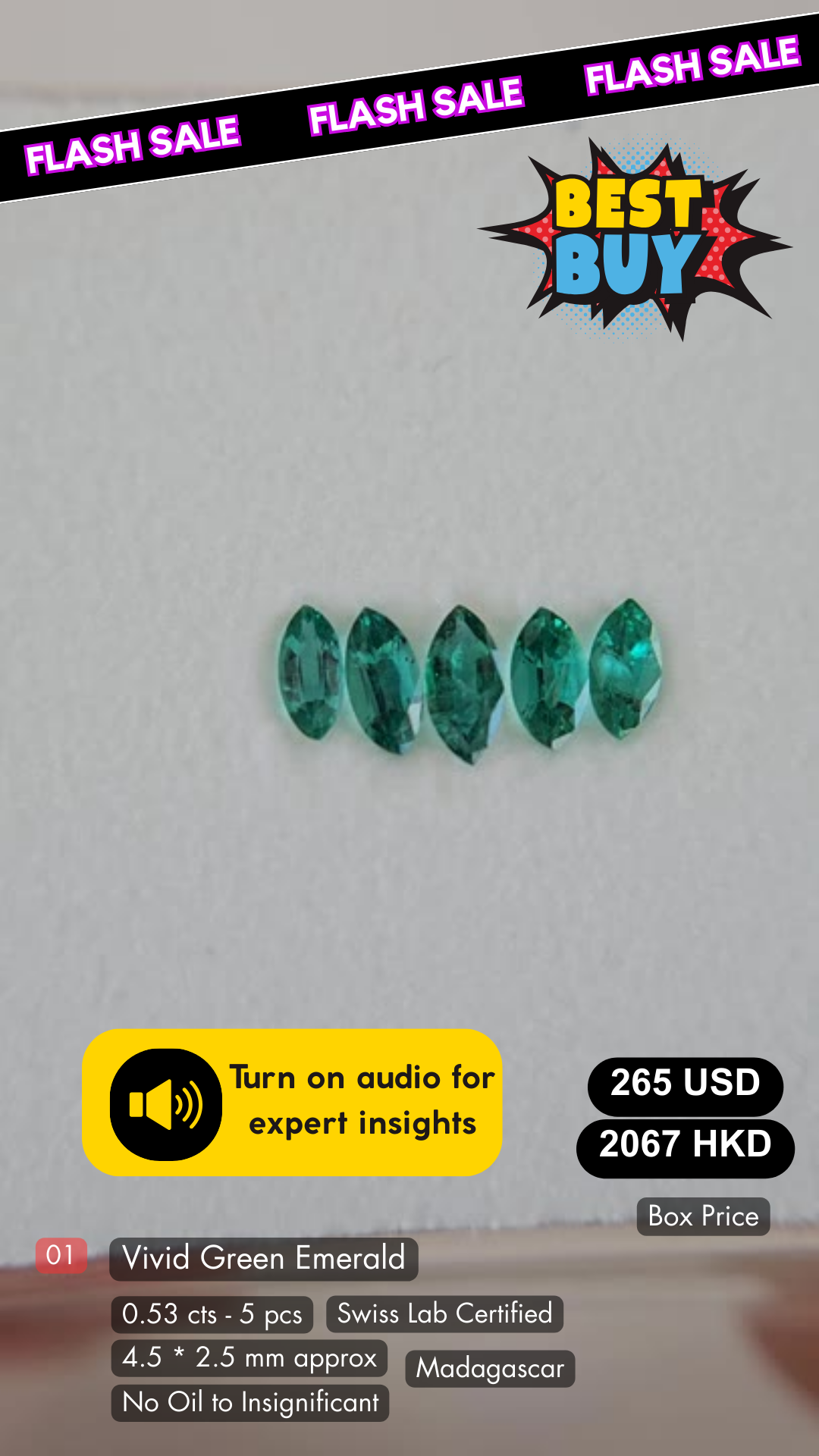 Vivid Green Emerald Deal (0.53 cts)