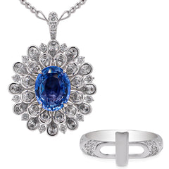 Blue Sapphire Bloom Convertible Pendant