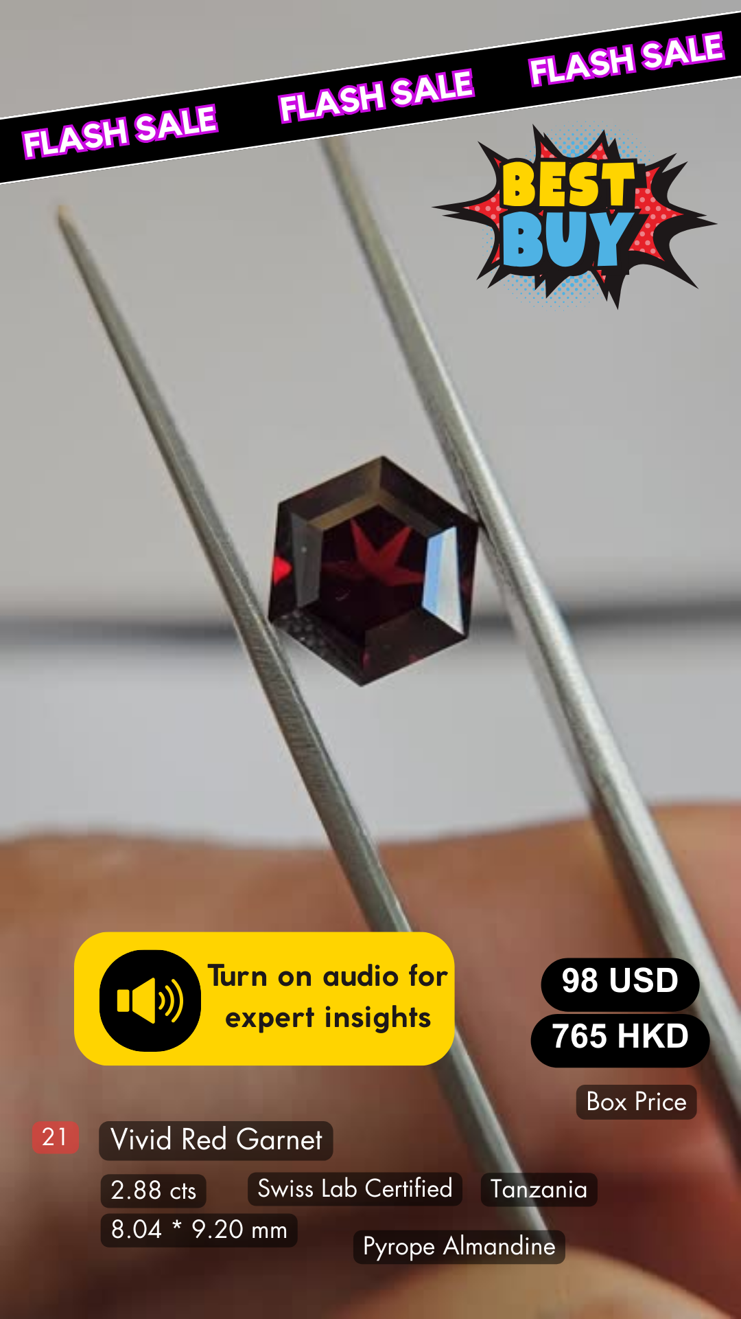 Vivid Red Garnet Deal (2.88 cts)