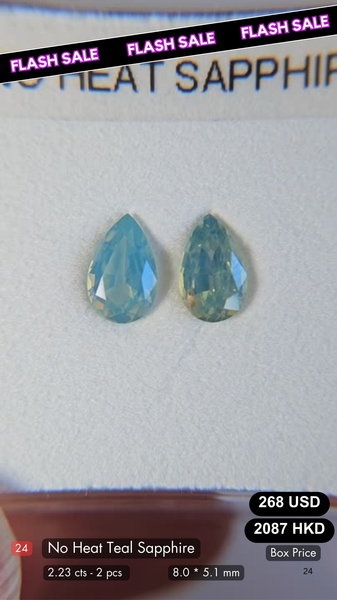 No Heat Teal Sapphire Deal (2.23 cts)