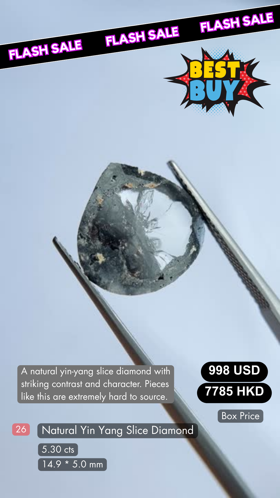 Natural Yin Yang Slice Diamond Deal (5.30 cts)