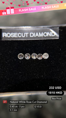Natural White Rose Cut Diamond Deal (0.40 cts)