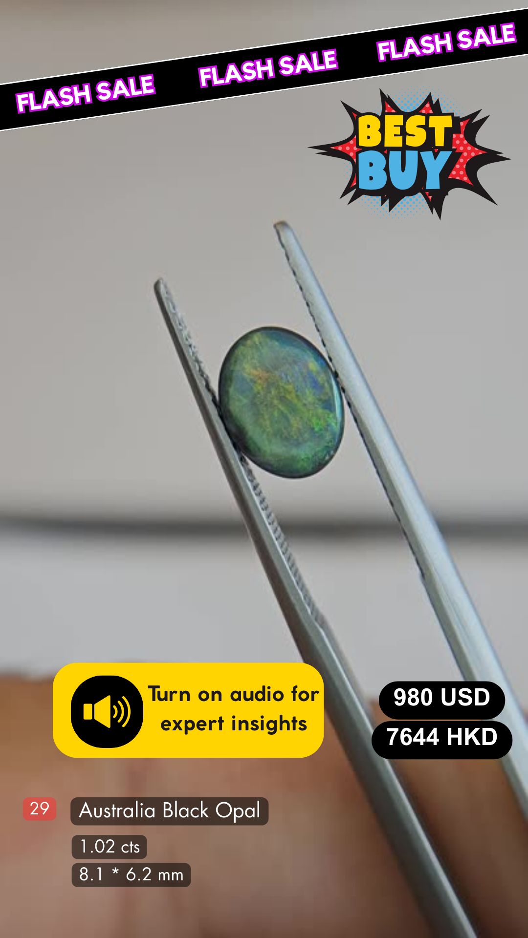 Australian Black Opal Deal (1.02 cts)