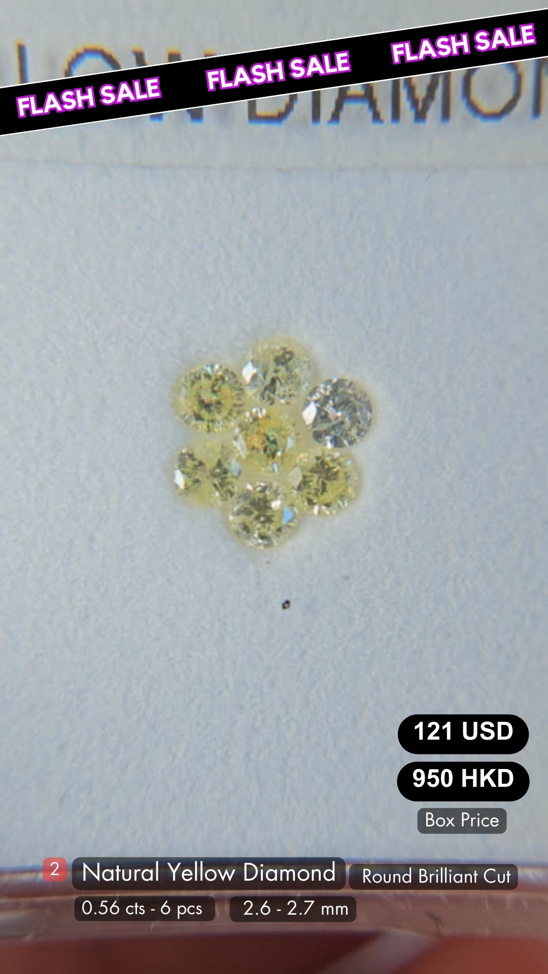 Natural Yellow Diamond Deal (0.56 cts)