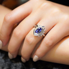 Sapphire Diamond Swirl Ring
