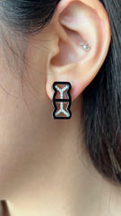 White Diamond & Onyx Earrings