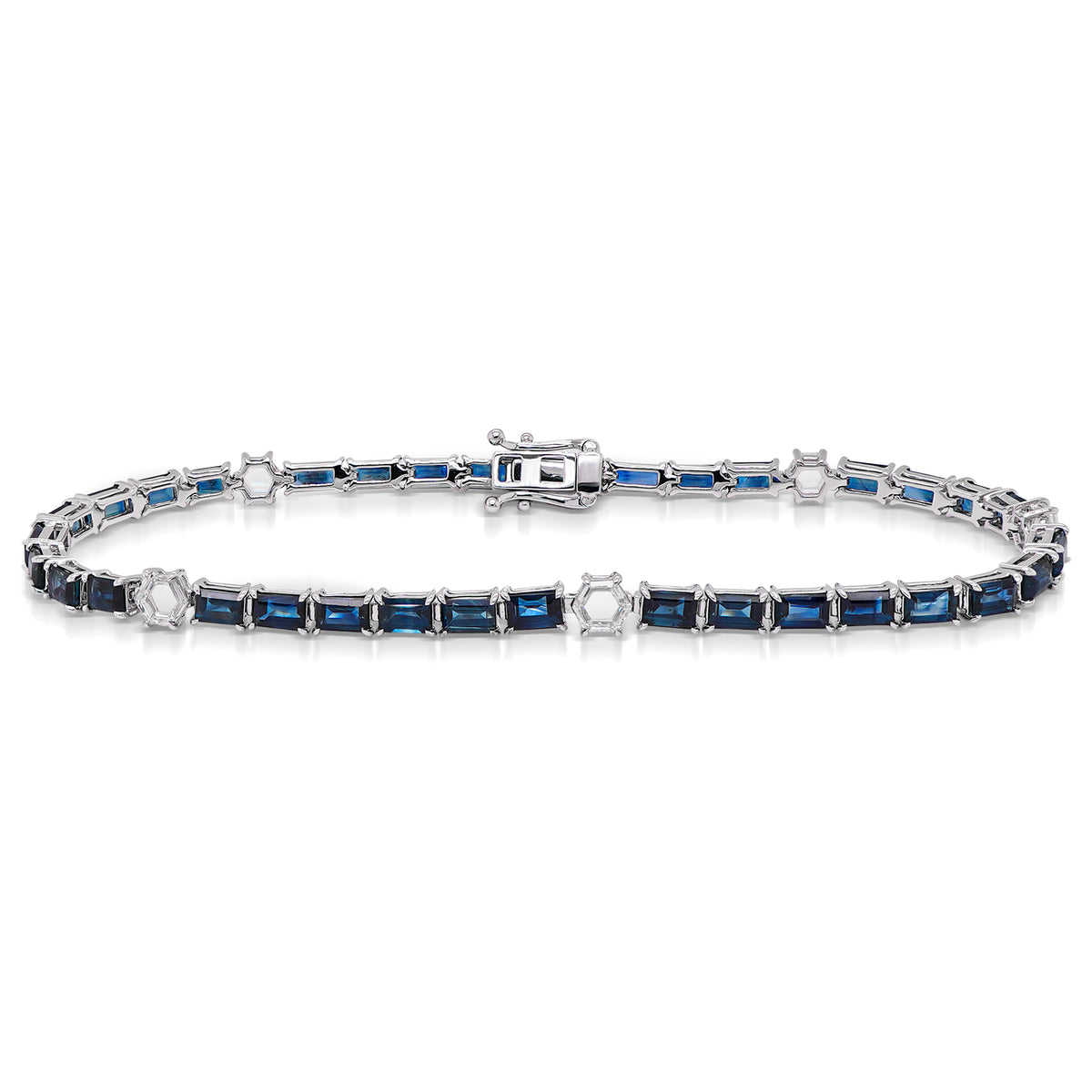 Blue Sapphire &  White Diamond Bracelet