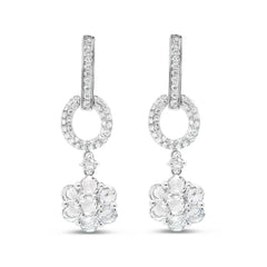 Rose Diamond Flower Earrings