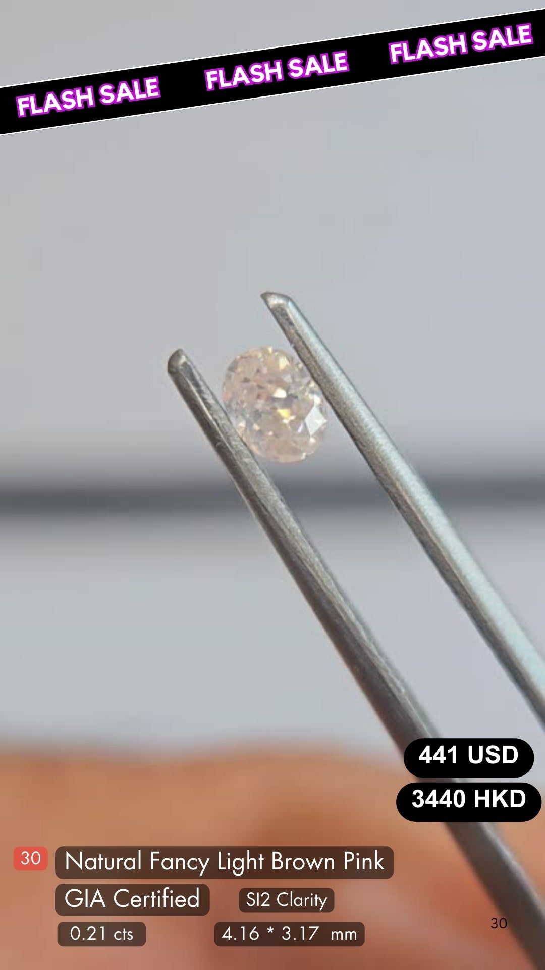 Fancy Light Brown Pink Diamond Deal (0.23 cts)