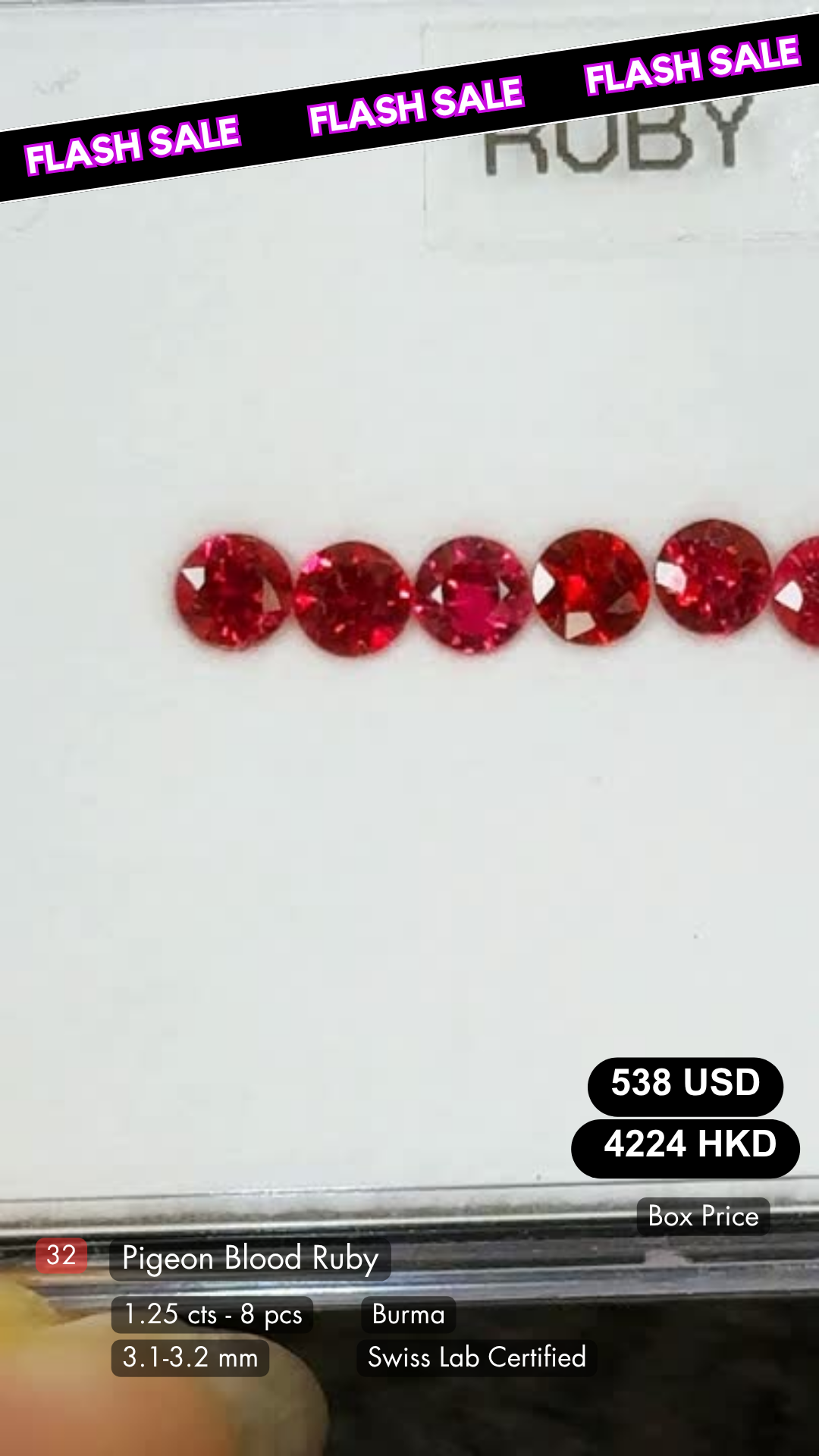 Pigeon Blood Ruby Deal (1.25 cts )