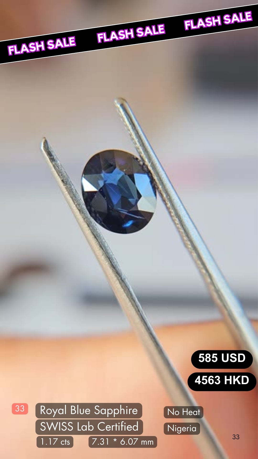 Royal Blue Sapphire Deal (1.17 cts)