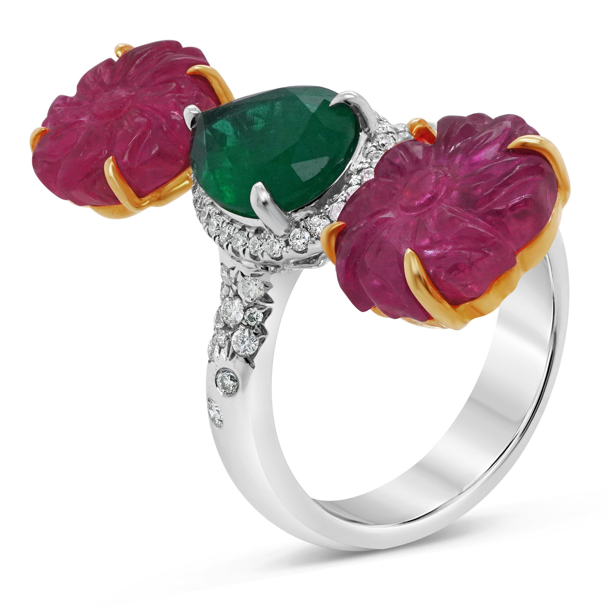Ruby & Emerald Trio Ring