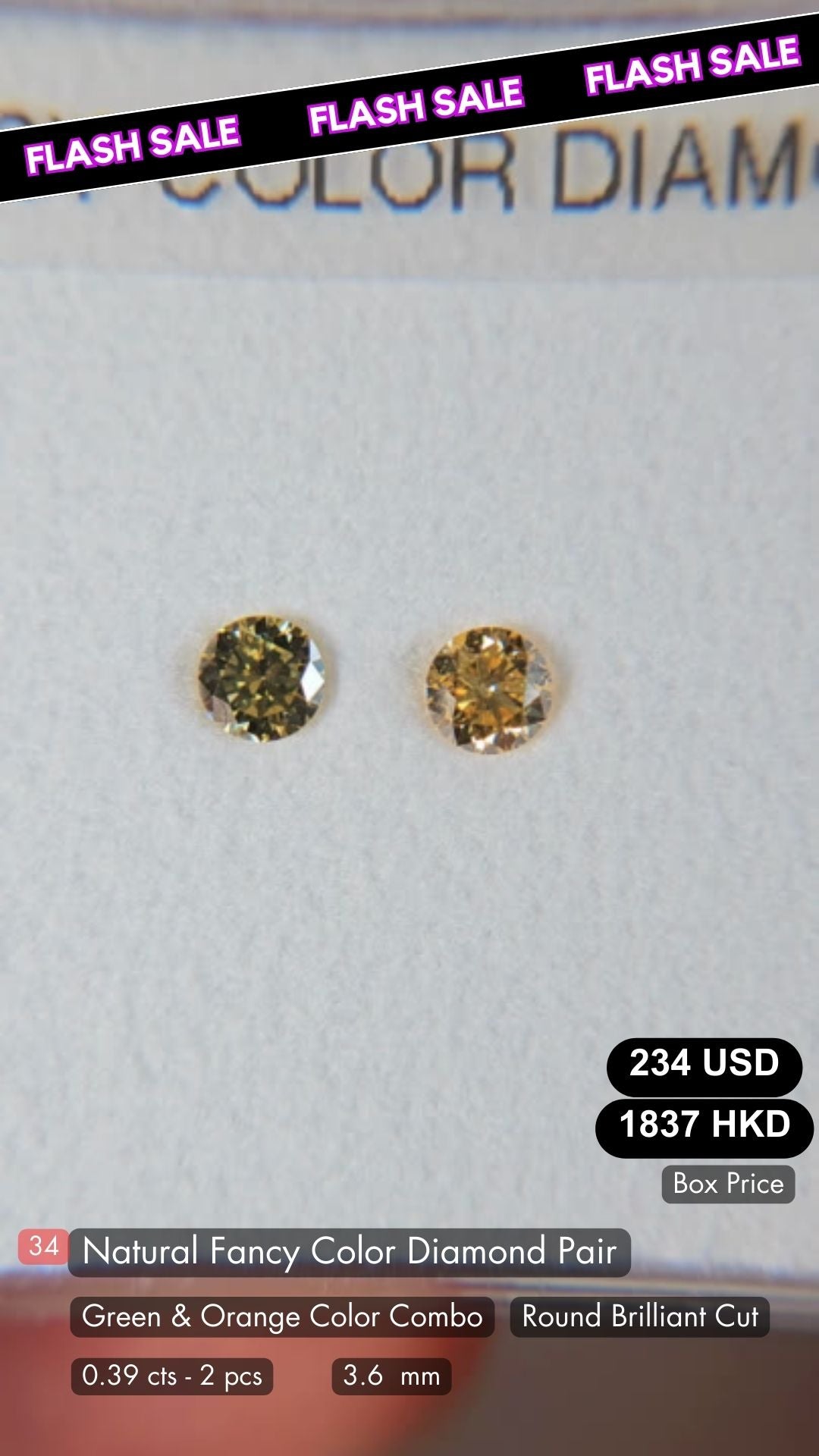 Natural Fancy Color Diamond Deal (0.39 cts)