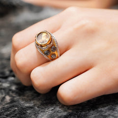 Slice Diamond Statement Ring