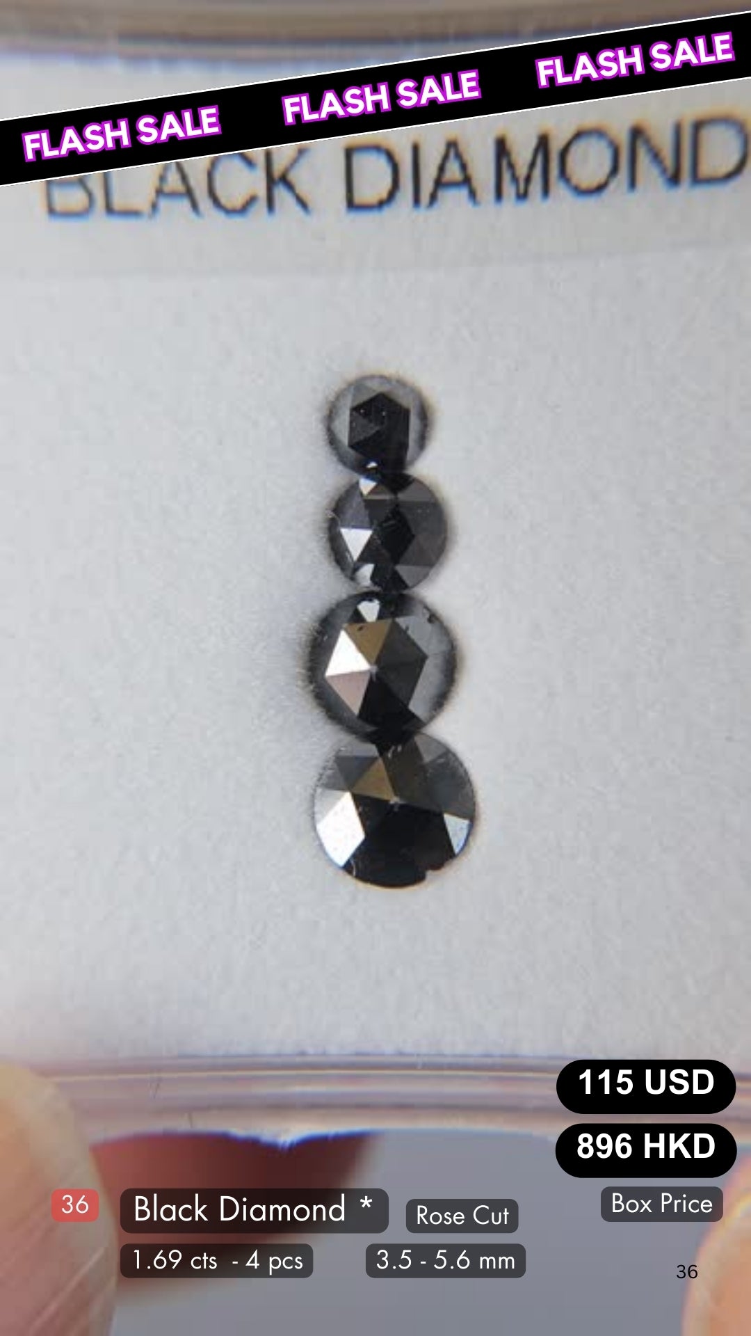 Natural Black Diamond Deal (1.69 cts)