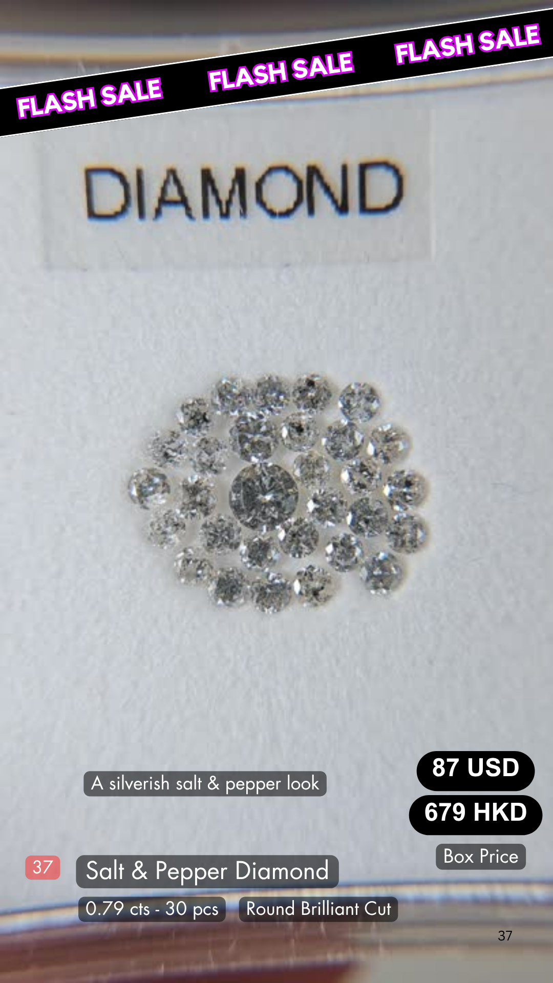 Natural Salt & Pepper Diamond Deal (0.79 cts)