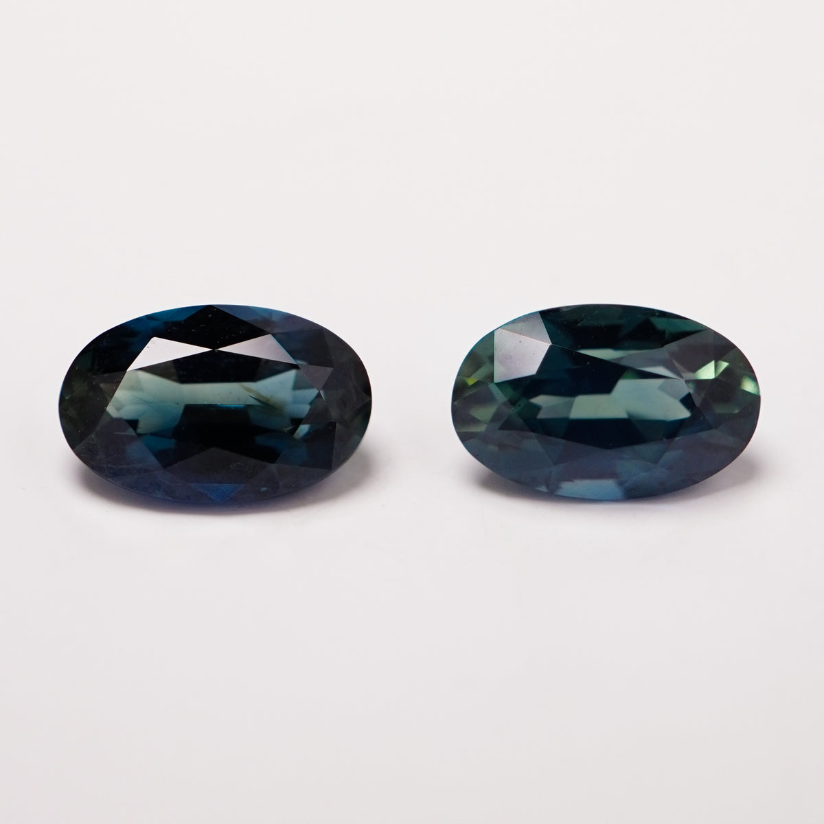 No Heat Oval Shaped Peacock Sapphire Pair (2.72 cts)