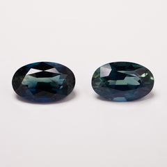 No Heat Oval Shaped Peacock Sapphire Pair (2.72 cts)