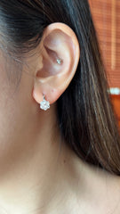 White Diamond Flower Earrings