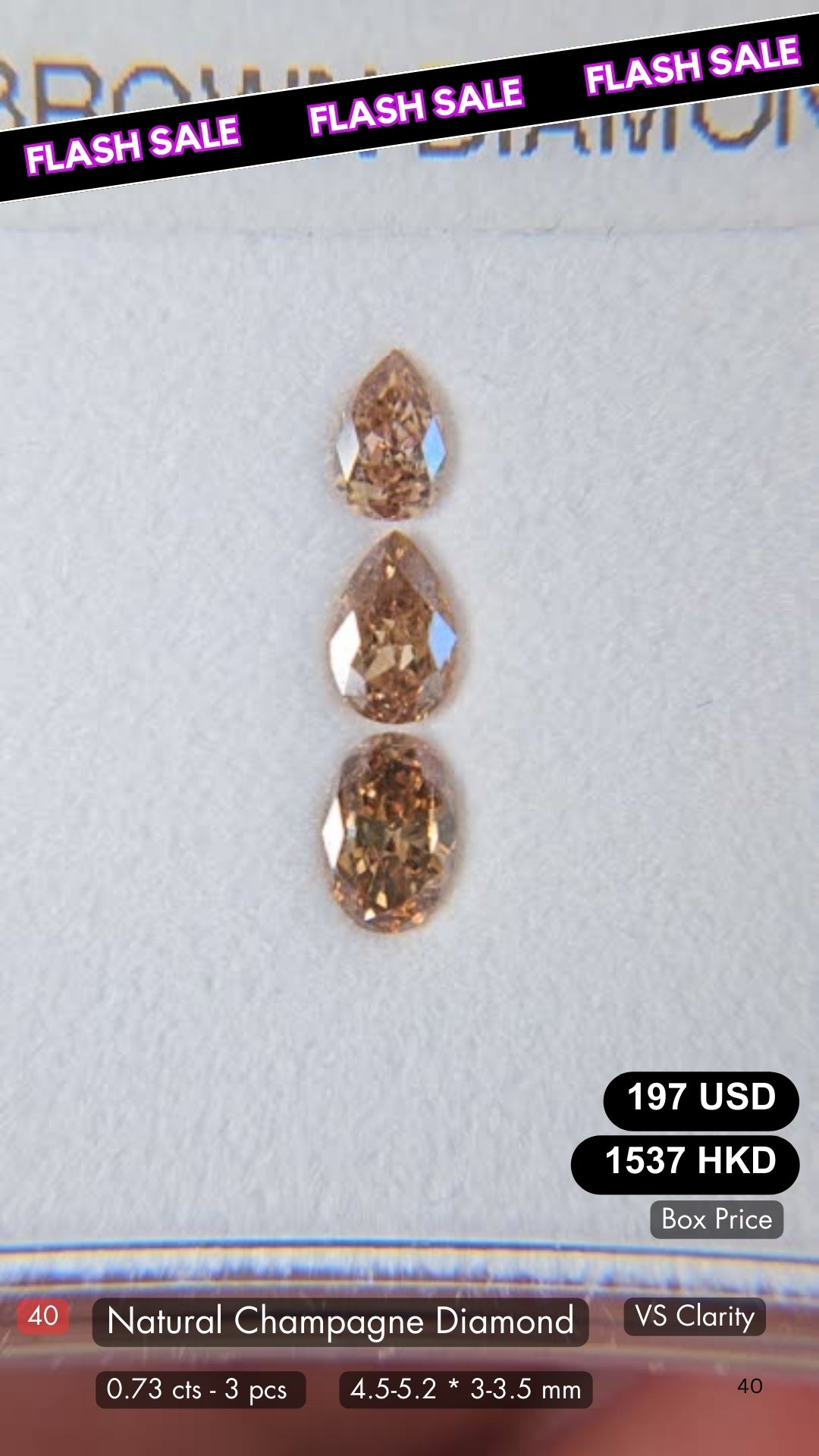 Natural Champagne Diamond Deal (0.73 cts)