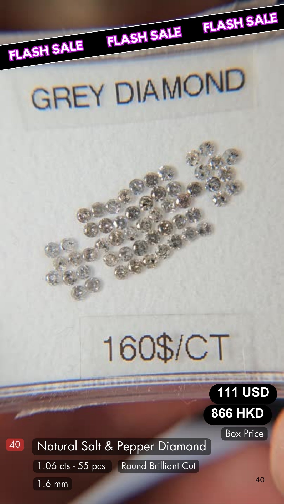 Natural Salt & Pepper Diamond Deal (1.06 Cts)
