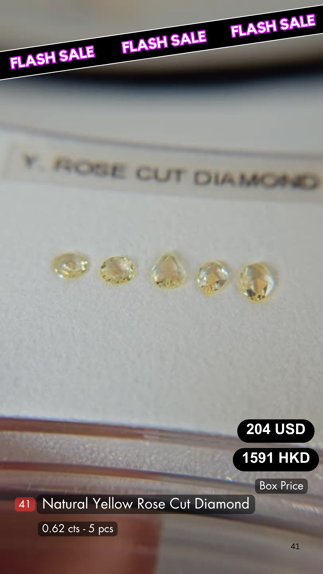 Natural Yellow Rose Cut Diamond Deal (0.62 cts)