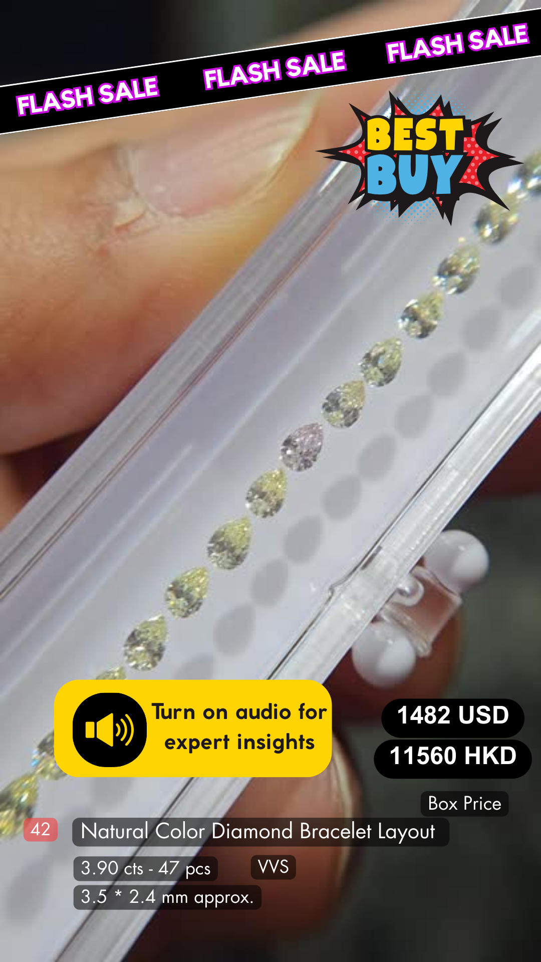 Natural Diamond Bracelet Layout (3.90 cts)