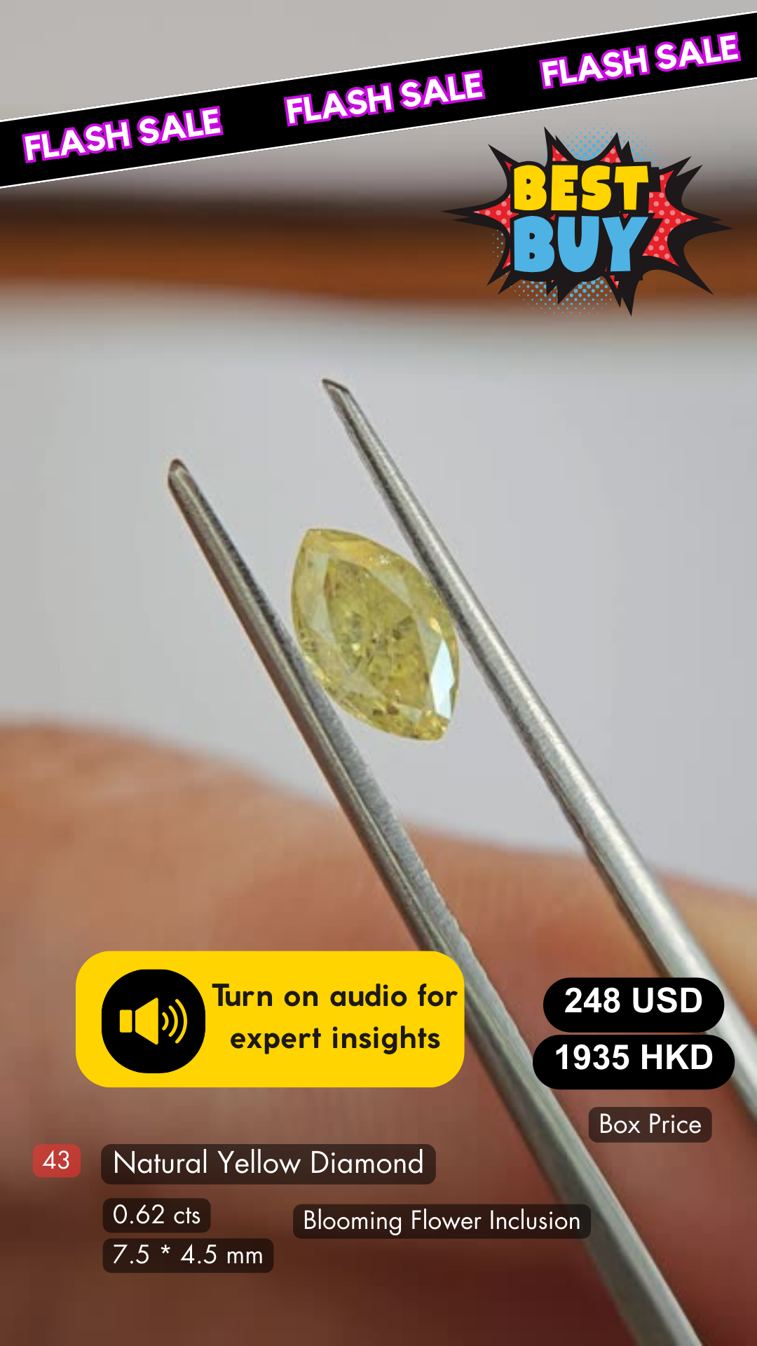 Natural Yellow Diamond Deal (0.62 cts)